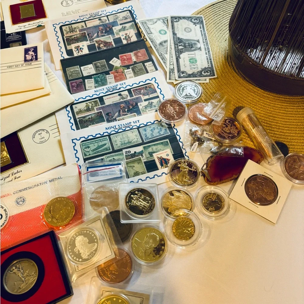 Assorted Coin and Stamp Collection - Picture 1 of 9